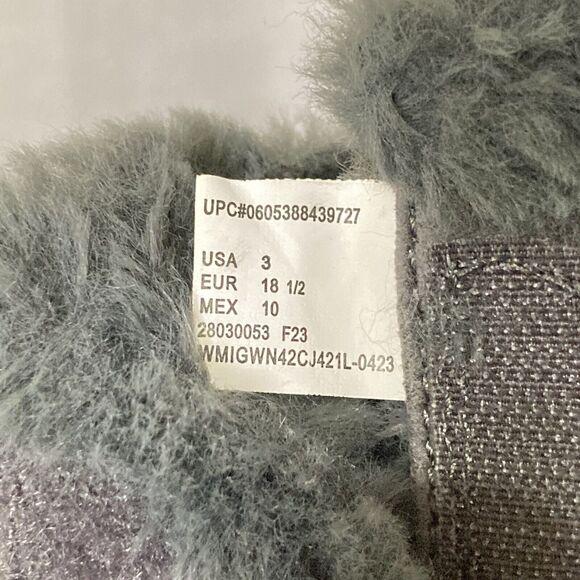 Wonder Nation Sz 3 Toddler Girl’s Gray Fur Slip-on Warm Ankle Booties Sherpa EUC - Picture 9 of 11